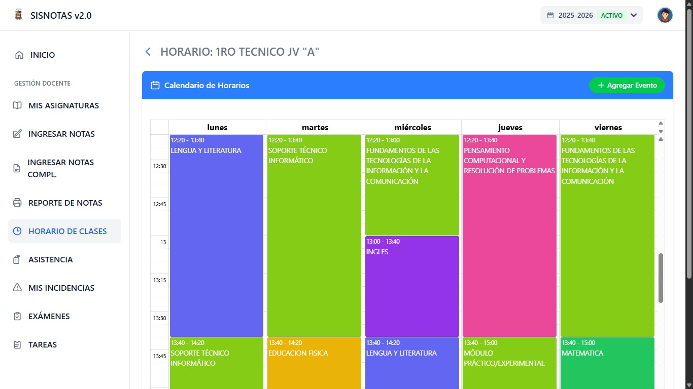 Horario de Clases